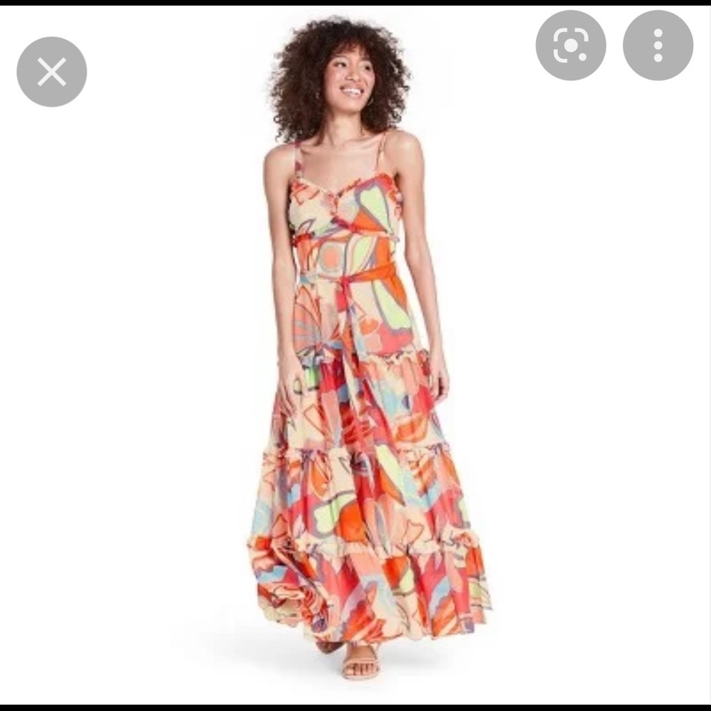 Multicolor Target Multi Floral Casual Maxi Dress